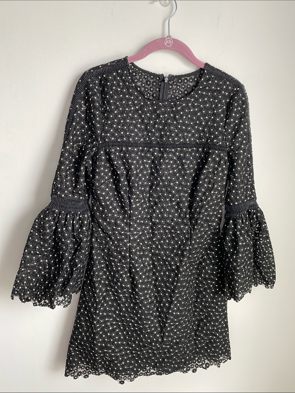 Cynthia Rowley Black Eyelet Mini with Bell Sleeves